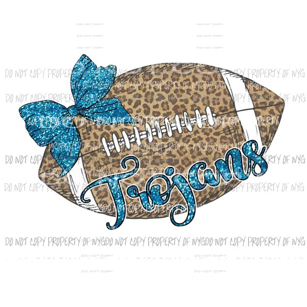 Trojans football Glitter blue Sublimation transfers Heat Transfer