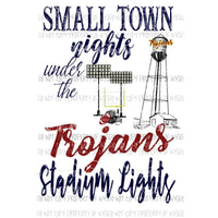 TROJANS NAVY AND RED Custom Small town nights under the stadium lights football Sublimation transfers Heat Transfer