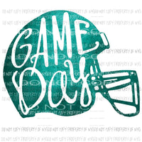 Turquoise Game Day football helmet Sublimation transfers Heat Transfer