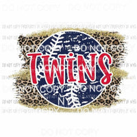 Twins baseball leopard Sublimation transfers Heat Transfer