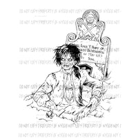 Two Ghouls One Grave Billy black white horror movie # 2 hocus pocus Sublimation transfers Heat Transfer