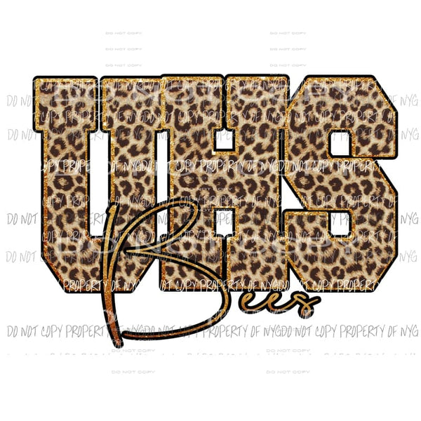 UHS Bees custom Leopard Sublimation transfers Heat Transfer