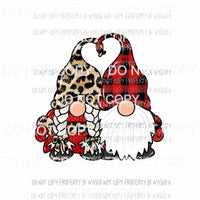 Valentines Gnomes leopard red buffalo plaid Sublimation transfers Heat Transfer