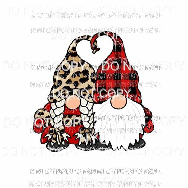 Valentines Gnomes leopard red buffalo plaid Sublimation transfers Heat Transfer