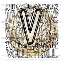 Volleyball typography Sublimation transfers Heat Transfer