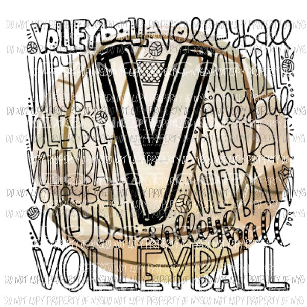 Volleyball typography Sublimation transfers Heat Transfer