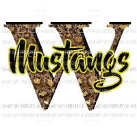 W Mustangs custom school Sublimation transfers Heat Transfer