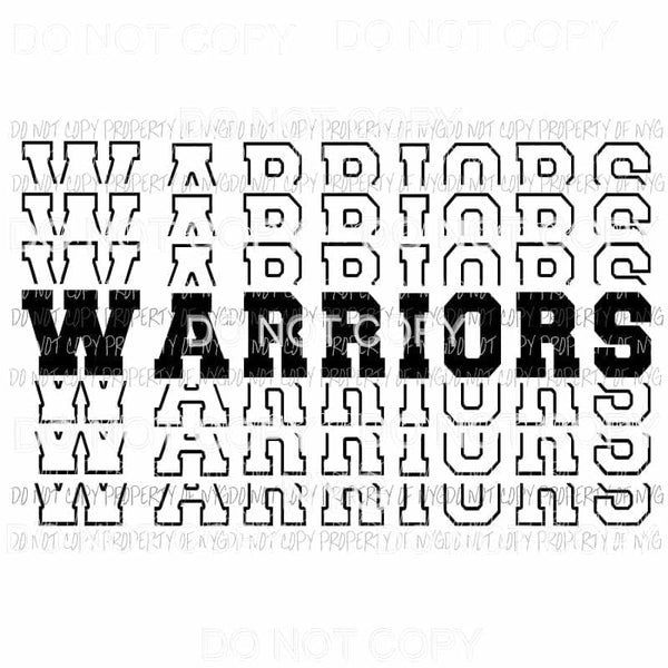 Warriors mirrored Sublimation transfers Heat Transfer