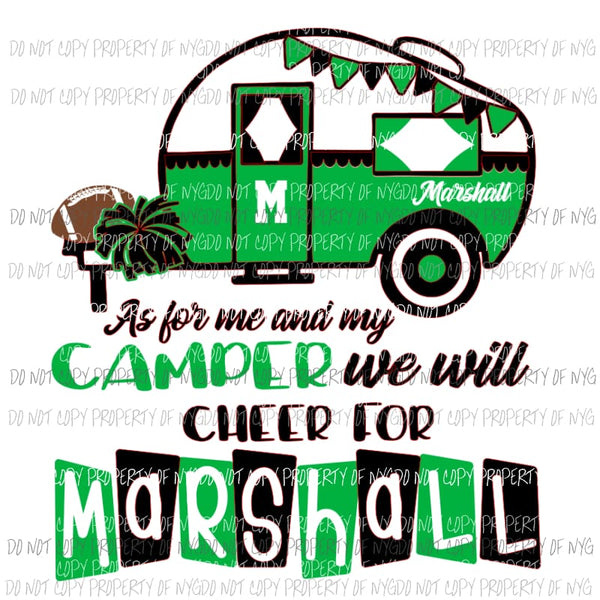 We wil cheer for Marshall Camper Sublimation transfers Heat Transfer