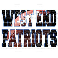 West End Patriots CUSTOM football Sublimation transfers Heat Transfer