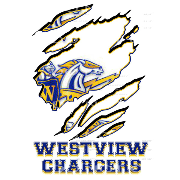 Westview Chargers # 44994 Sublimation transfers - Heat 