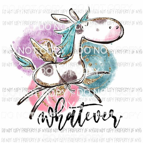 Whatever cow unicorn gold wings glitter Sublimation transfers Heat Transfer