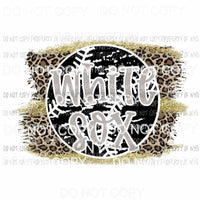 White Sox baseball leopard Sublimation transfers Heat Transfer