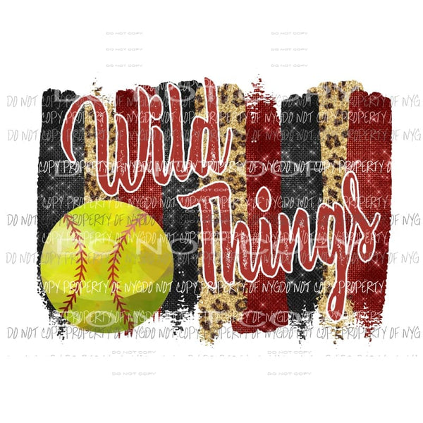 Wild Things Softball custom Sublimation transfers Heat Transfer