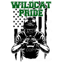 Wildcat Pride Football green Sublimation transfers - Heat 