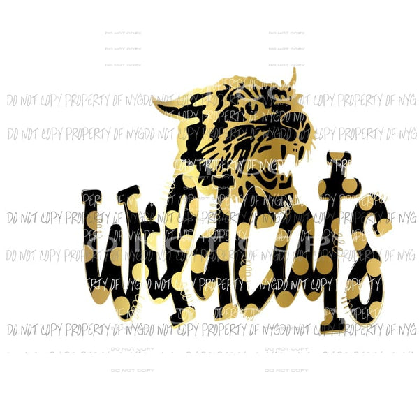 Wildcats Black and gold 2 Sublimation transfers Heat Transfer