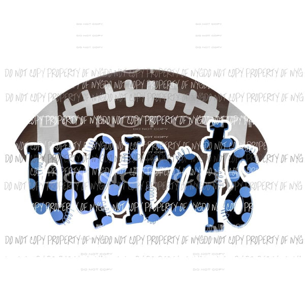 Wildcats blue Football Sublimation transfers Heat Transfer