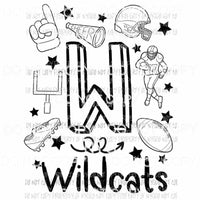 Wildcats football spirit doodle Sublimation transfers Heat Transfer