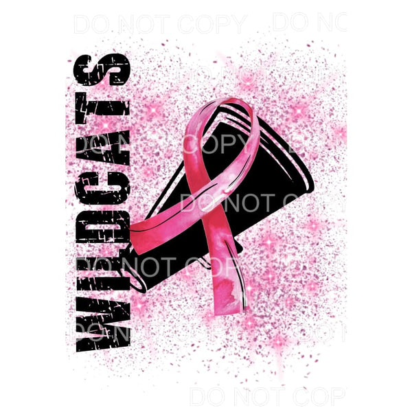 Wildcats Megaphone Pink Ribbon Breast Cancer Awareness 