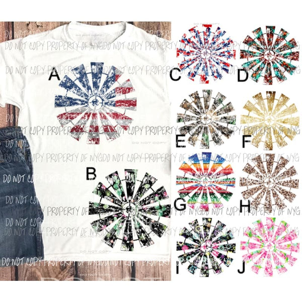 Windmills 10 to choose from Sublimation transfers Heat Transfer