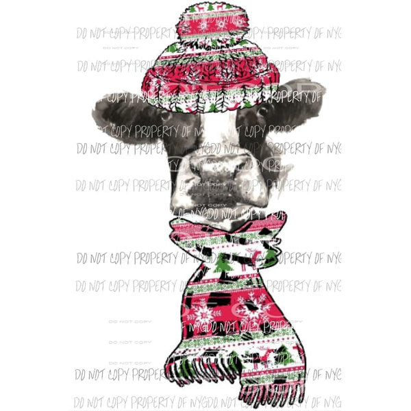 Winter cow Christmas 1 Sublimation transfers Heat Transfer