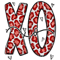 XO XO Hearts Red Leopard Valetines Day #2465 Sublimation 