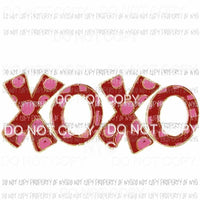 XOXO gold red pink hearts Sublimation transfers Heat Transfer