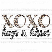 XOXO Hugs & Kisses leopard Sublimation transfers Heat Transfer