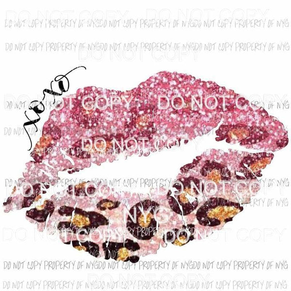 XOXO lips #3 pink leopard Sublimation transfers Heat Transfer