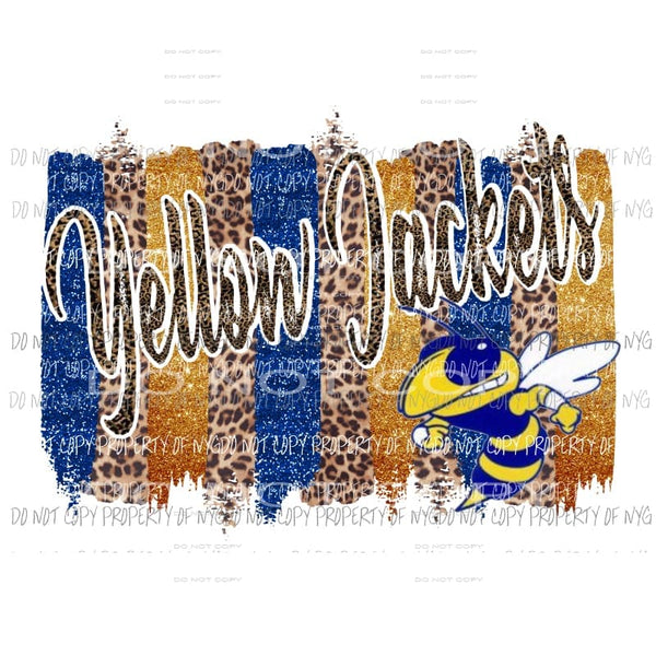 yellow Jackets Paint pallet Blue and gold Sublimation transfers Heat Transfer