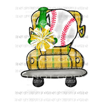 Yellow Truck Baseball plaid design Sublimation transfers Heat Transfer