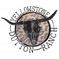 Yellowstone Dutton Ranch Skull Leopard Circle Sublimation 