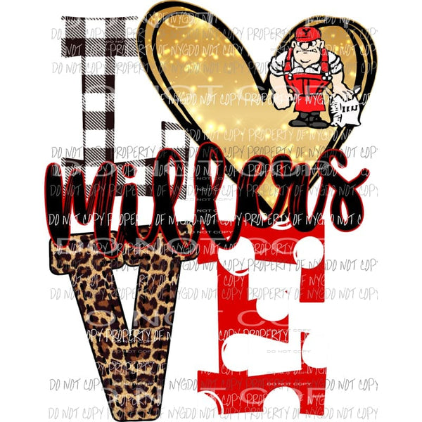 Yukon Millers Love leopard polka dot heart Sublimation transfers Heat Transfer